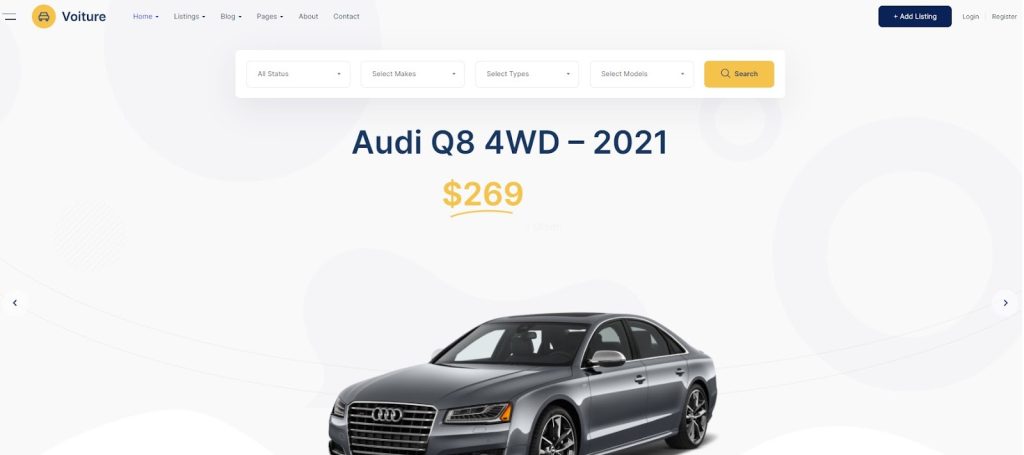Voiture car dealer theme WordPress