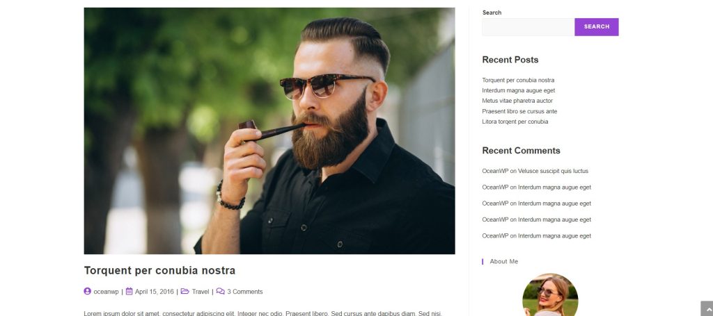 OceanWP Medium style WordPress theme
